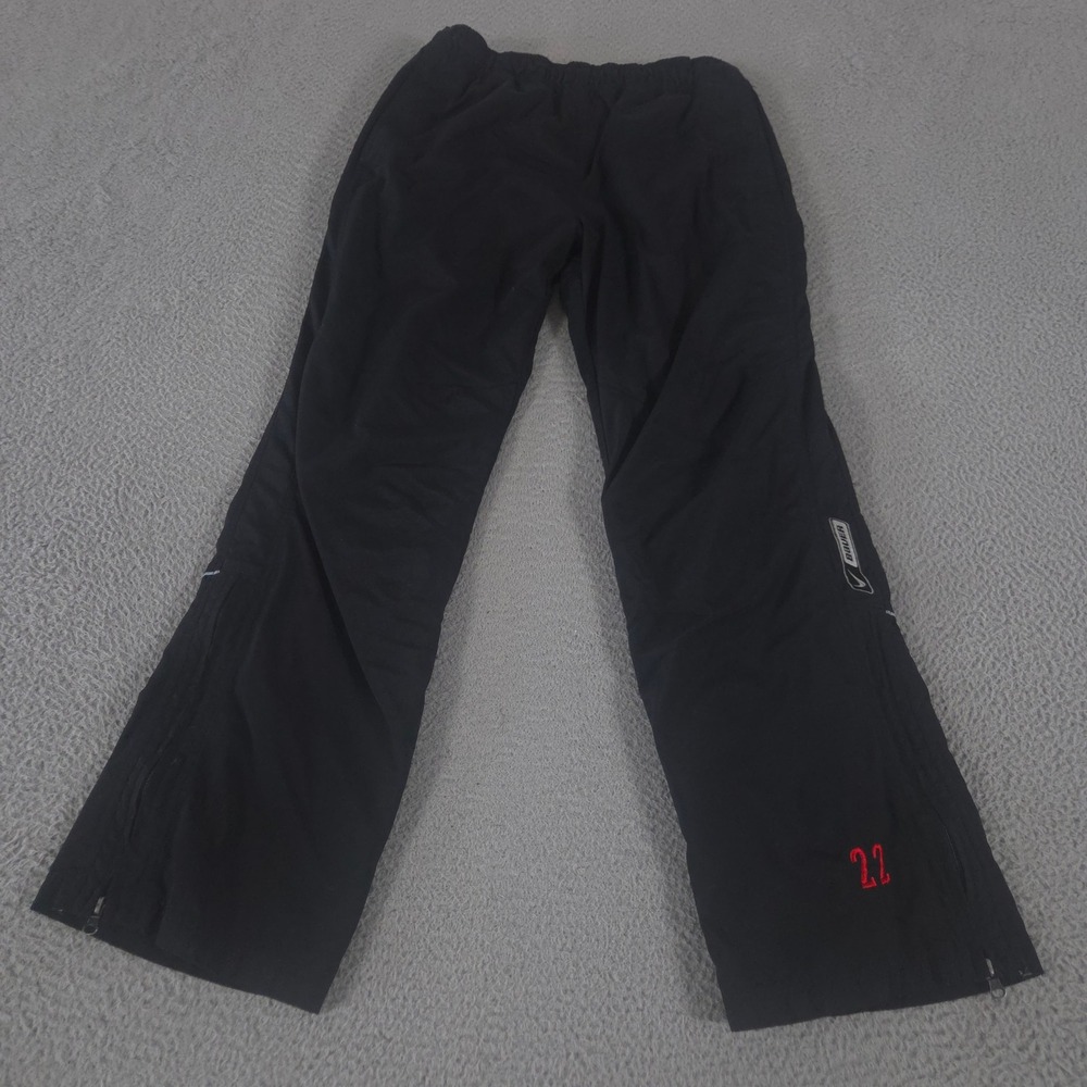 VINTAGE Bauer Pants Mens S Black Straight Leg Nylon Warm-Up Hockey Lined Y2K